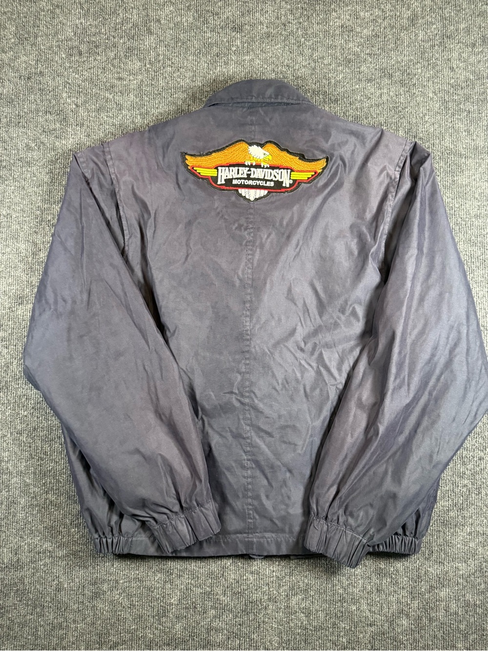 VTG Harley Davidson Weatherproof Garment Co Blue Jacket Size L Zip Up